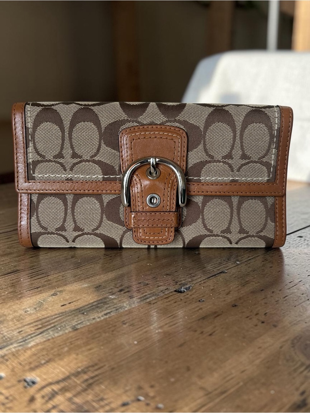 Vintage Coach SoHo Signature Tri-fold Wallet
